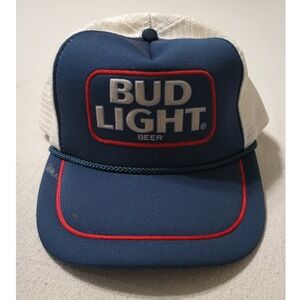 Bud Light Beer Hat Trucker Rope Cap Adult‎ Adjustable Snapback Mesh Back